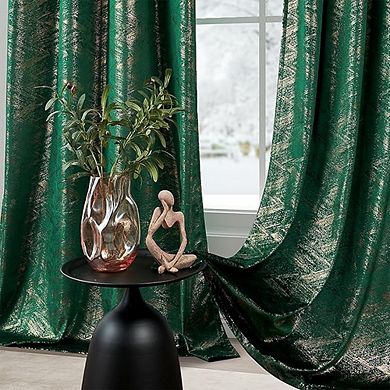 Luxury Foil Print Curtains Blackout, Thermal Insulated Drapes