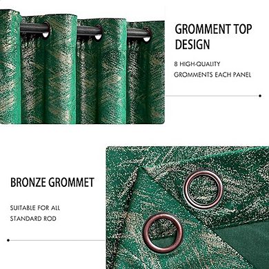 Luxury Foil Print Curtains Blackout, Thermal Insulated Drapes