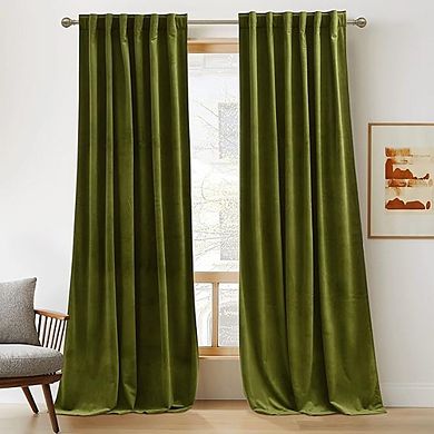 Plush Velvet Curtains Thermal Insulated, Blackout Window Drapes