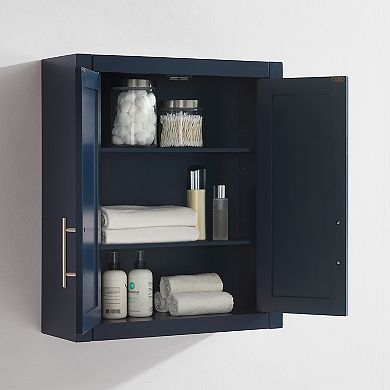 Crosley Savannah Wall Storage Cabinet with Adjustable Shelves
