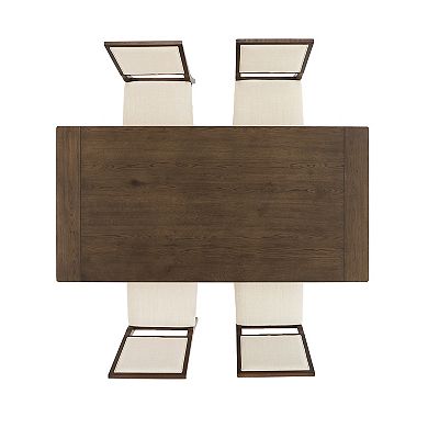 Crosley Joanna 5-Piece Dining Table Set for 4 with Upholstered X-Back Chairs