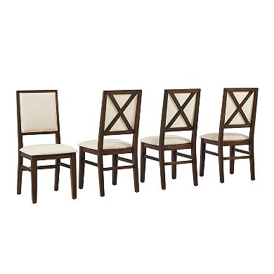 Crosley Joanna 4-Piece Upholstered X-Back Dining Chair Set