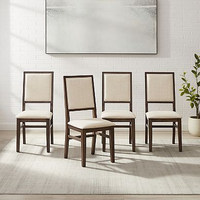 Crosley Joanna 4-Piece Upholstered X-Back Dining Chair Set