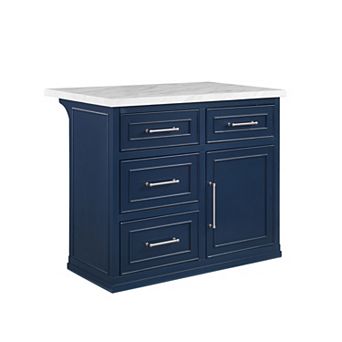 Crosley Cutler Faux Marble Top Kitchen Island with Storage