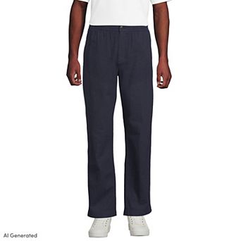 Men's Lands' End Linen Cotton E-Waist Pants