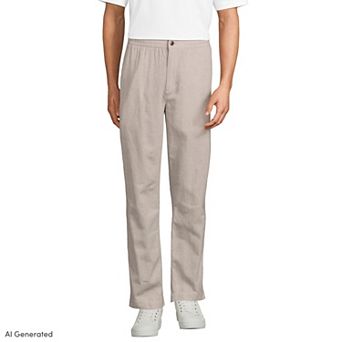 Men's Lands' End Linen Cotton E-Waist Pants