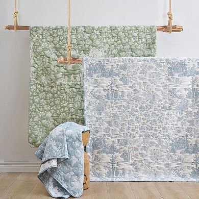 Greenland Home Fashions Toile Patch Throw Blanket