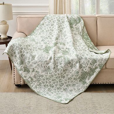 Greenland Home Fashions Toile Patch Throw Blanket