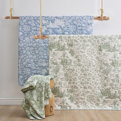 Greenland Home Fashions Toile Patch Throw Blanket