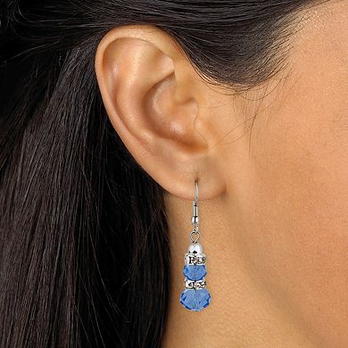Simulated Birthstone Silvertone Necklace & Earrings Set