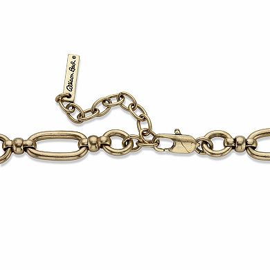 Multi-Color Crystal Goldtone Floral Starburst Link Necklace 18"-20"