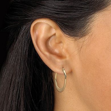 Flat Hoop Earrings Goldtone 3/4" Diameter