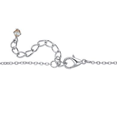 Butterscotch Faceted Crystal Silvertone Heart-Shaped Pendant Necklace 16"-18"