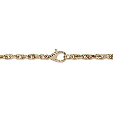 Crystal Decorative Cross Pendant Necklace in Yellow Goldtone