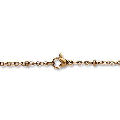 Crystal Gold Ion-Plated Stainless Steel Starburst Pendant, 18 Inches