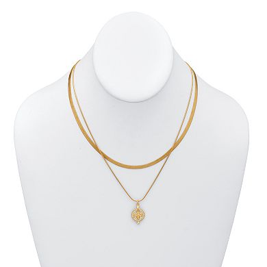 Crystal Pave Dragonfly Multistrand Goldtone Necklace, 16 Inches
