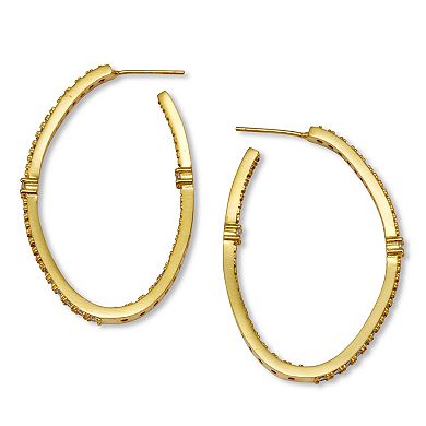 Round Crystal Goldtone Hoop Earrings, 46mm