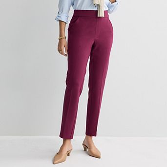 Women's Croft & Barrow® Straight Leg Ponte Pocket Pull-On Trousers