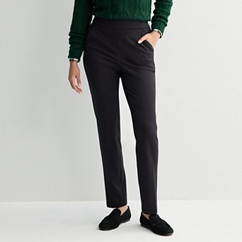 Petite Croft & Barrow® Ponte Slant Pocket Pull-On Pants