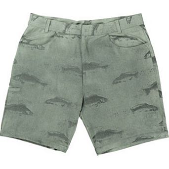 Men's Legendary Whitetails Water Activated Fish Print 9 Inch Inseam Boardshort