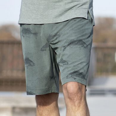 Men's Legendary Whitetails Water Activated Fish Print 9 Inch Inseam Boardshort