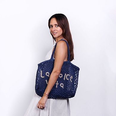 La Dolce Vita Woven Jute Tote