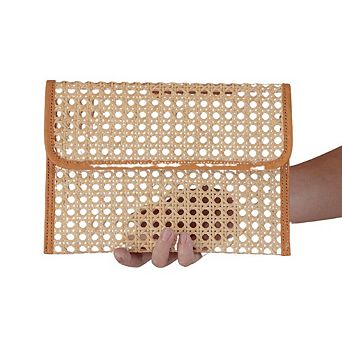 Eva Leather and Rattan Clutch