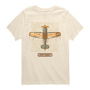 Boys 8-20 Matchbox Stunt Plane Topographic Map Graphic Tee