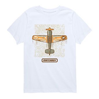 Boys 8-20 Matchbox Stunt Plane Topographic Map Graphic Tee