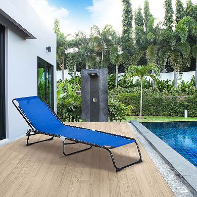 Foldable 4-Position Outdoor Chaise Lounge Chair
