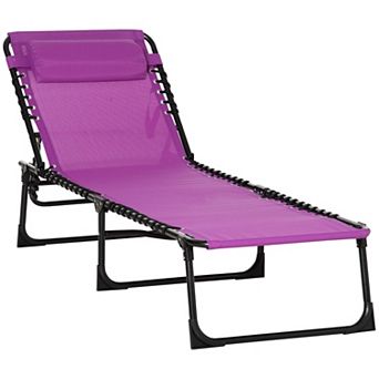 Foldable 4-Position Outdoor Chaise Lounge Chair