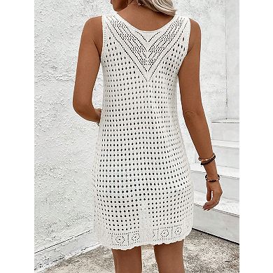 Women's Sleeveless Cardigan with Front Tie Closure