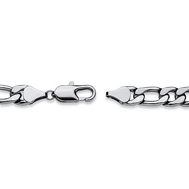 Men's Figaro-Link 10.5 mm Chain Necklace Black Rhodium-Plated 30"