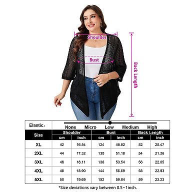 Women's Plus Size Open Front Knit Cardigan Sweater