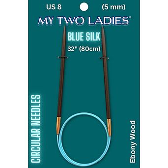 Blue Silk 32" Circular Knitting Needles