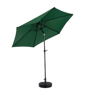 9FT Patio Umbrella Push Button Tilt Crank 6 Ribs