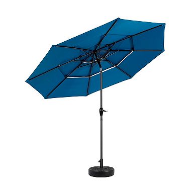 9FT 3 Tier Patio Umbrella Auto Tilt Crank