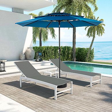 9FT 3 Tier Patio Umbrella Auto Tilt Crank