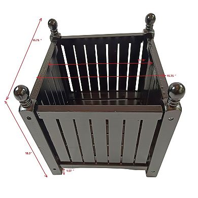 BAOURE Solid Wood Square Planter Box For Outdoor Gardens, Patios And Potted Plants