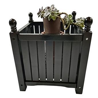 BAOURE Solid Wood Square Planter Box For Outdoor Gardens, Patios And Potted Plants
