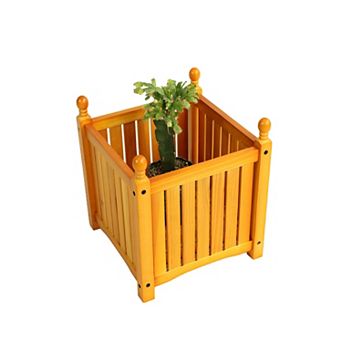 BAOURE Solid Wood Square Planter Box For Outdoor Gardens, Patios And Potted Plants