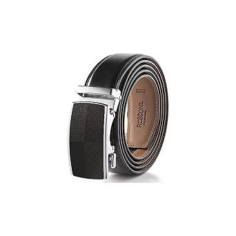 Roxoni Men's Genuine Leather Ratchet Belt No-Hole Buckle in Gift Box