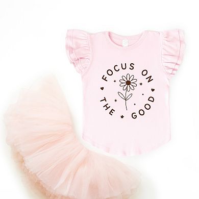 Focus On The Good Daisy - Flutter Sleeve Graphic T-Shirt