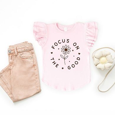 Focus On The Good Daisy - Flutter Sleeve Graphic T-Shirt