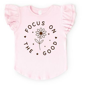 Focus On The Good Daisy - Flutter Sleeve Graphic T-Shirt