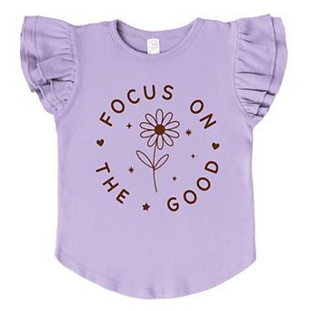 Focus On The Good Daisy - Flutter Sleeve Graphic T-Shirt