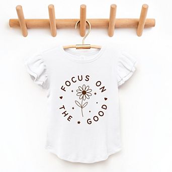 Focus On The Good Daisy - Flutter Sleeve Graphic T-Shirt