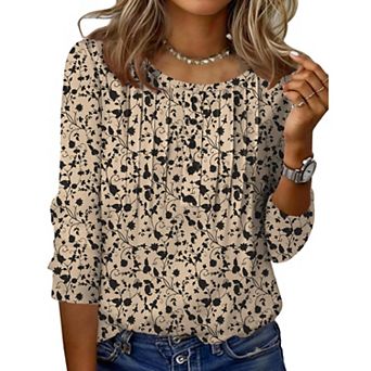Zeagoo Women s Casual Crew Neck Tops Basic Tees, Business Work Blouses for Beach Vacation