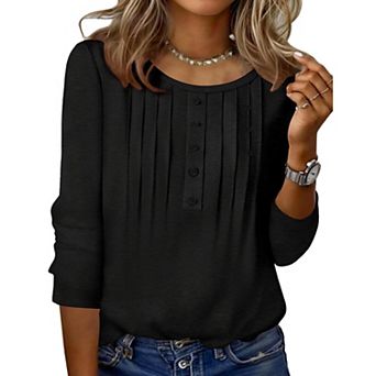 Zeagoo Women s Casual Crew Neck Tops Basic Tees, Business Work Blouses for Beach Vacation