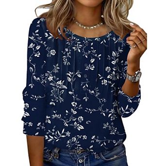 Zeagoo Women s Casual Crew Neck Tops Basic Tees, Business Work Blouses for Beach Vacation